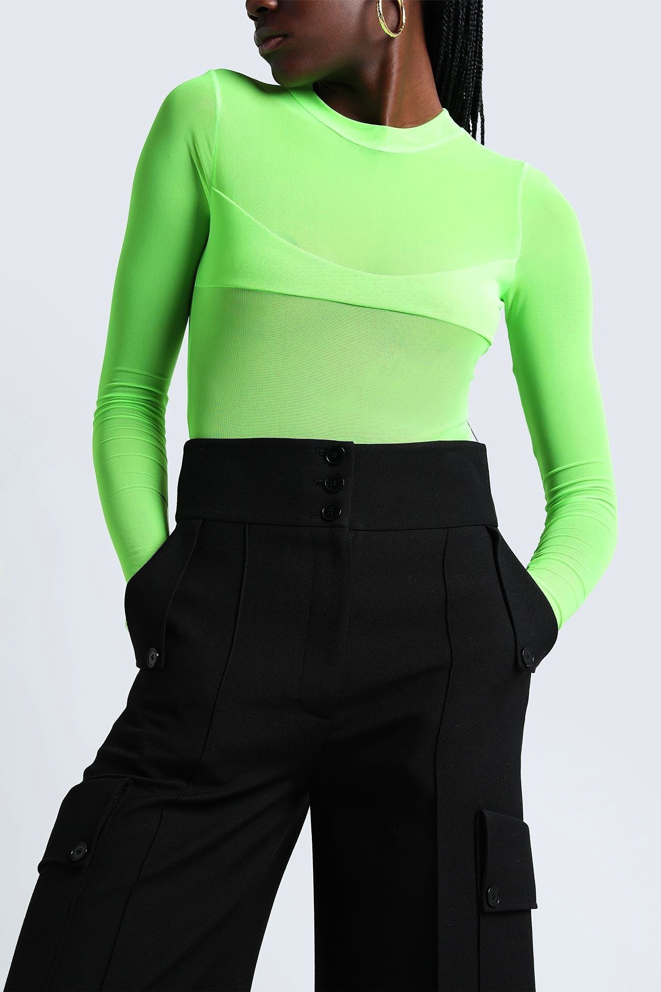 Body in tulle verde