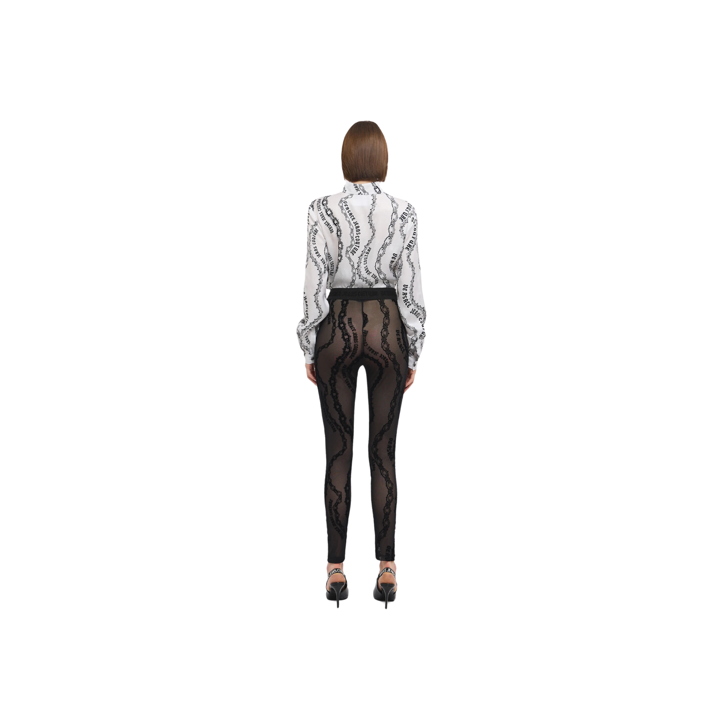 Leggings Tulle Flock Chain - Versace Jeans Couture