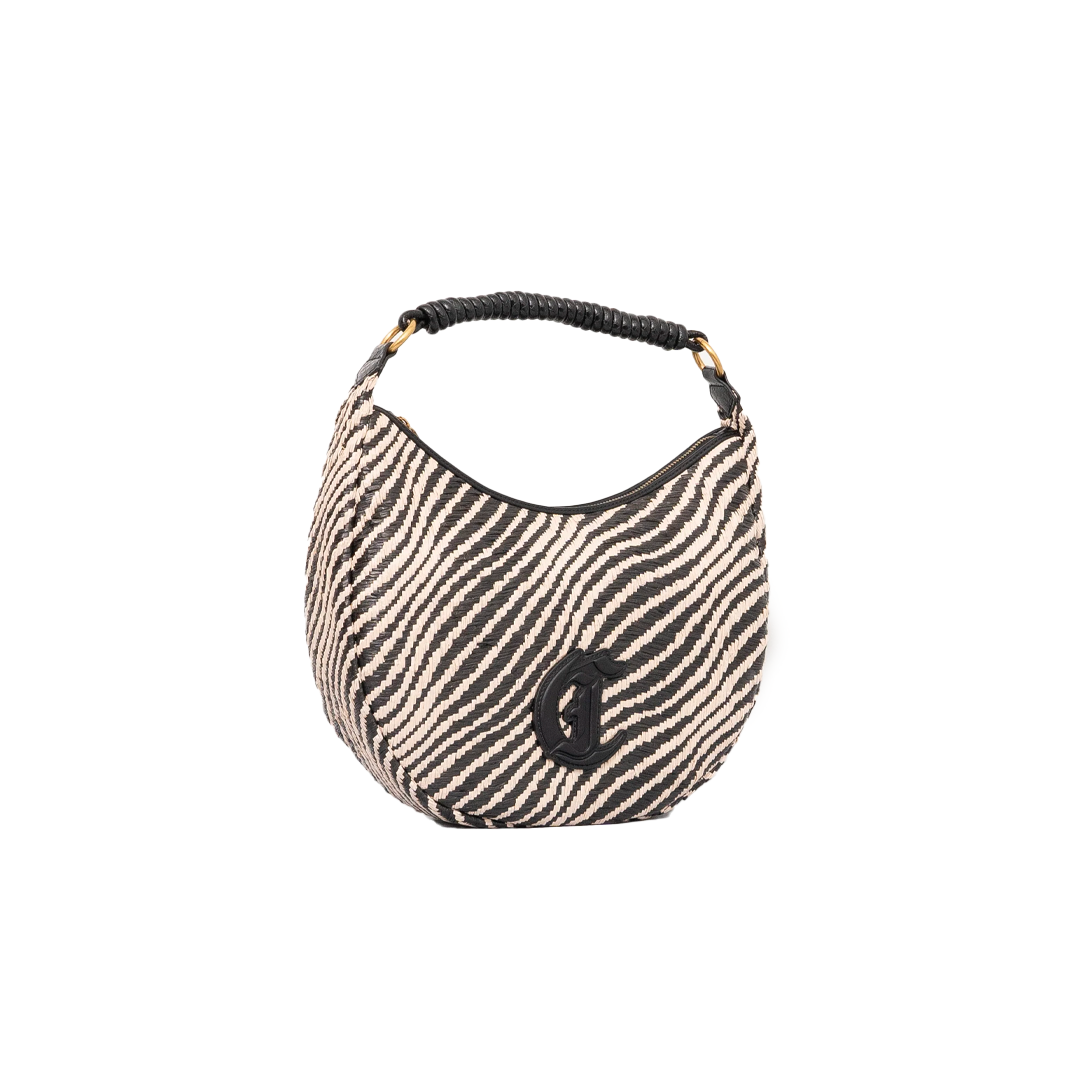 Borsa in Rafia intrecciata con Motivo Zebrato - Just Cavalli