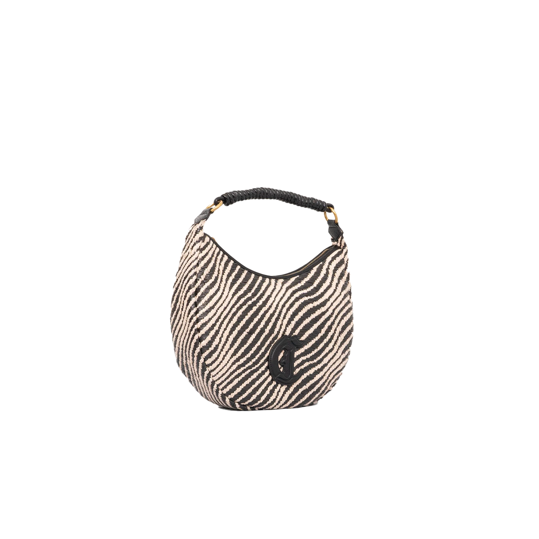 Borsa in Rafia intrecciata con Motivo Zebrato - Just Cavalli