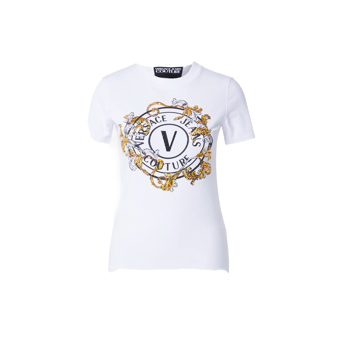 T-shirt Outline Barocco Logo - Versace Jeans Couture