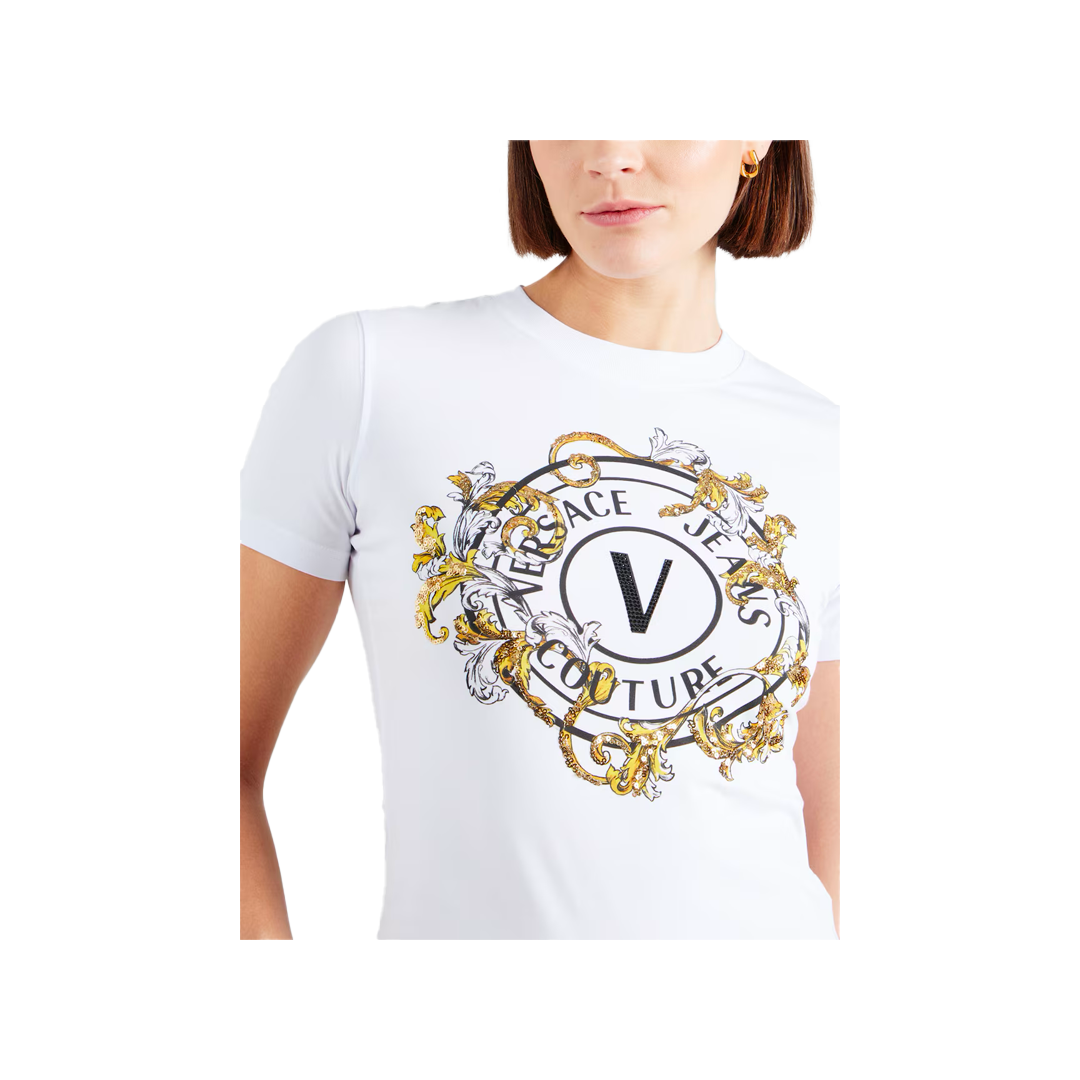T-shirt Outline Barocco Logo - Versace Jeans Couture