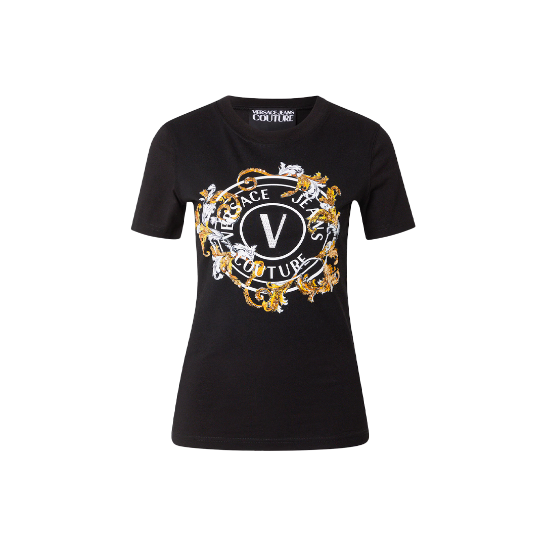 T-shirt Outline Barocco Logo - Versace Jeans Couture