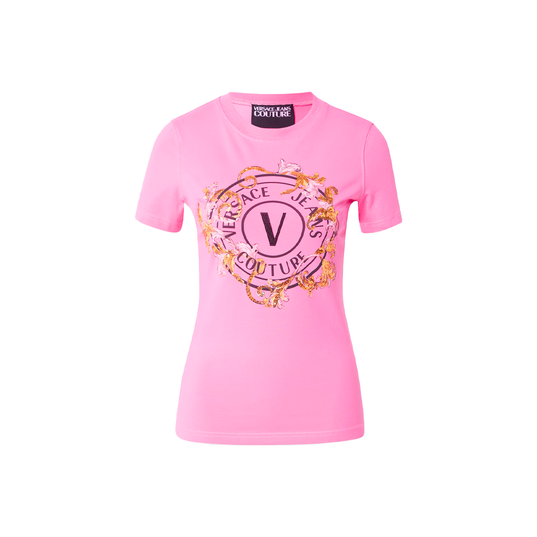 T-shirt Outline Barocco Logo - Versace Jeans Couture