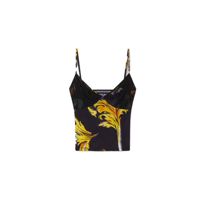 Top in Mesh Outline Barocco - Versace Jeans Couture
