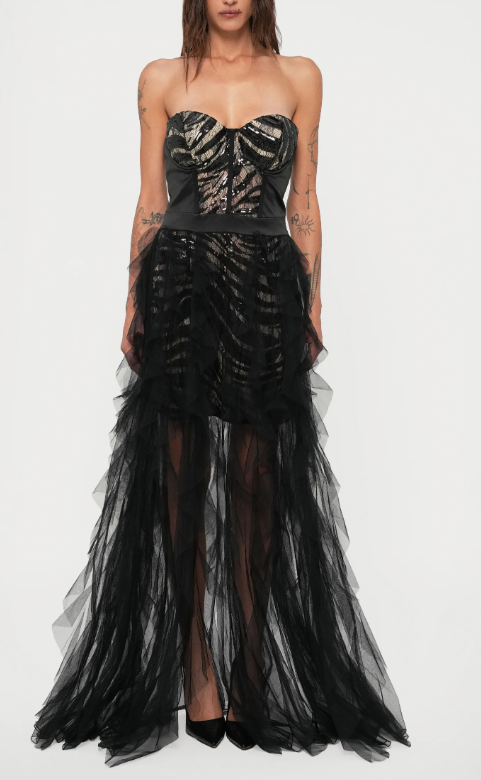 LONG PAILLETTES - Ballkleid - black - Just Cavalli