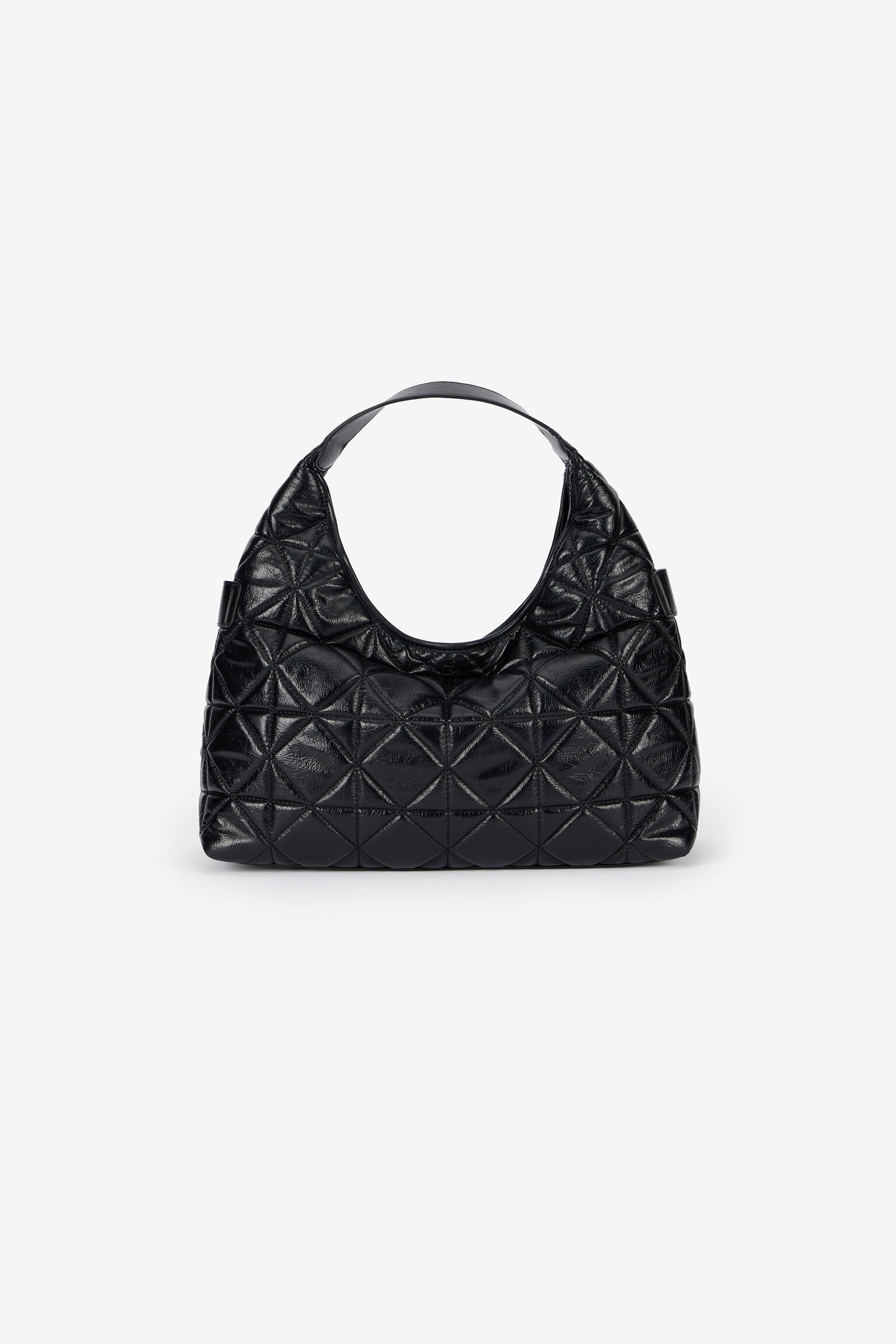 Borsa A Spalla Nera Trapuntata Con Fibbie - Just Cavalli