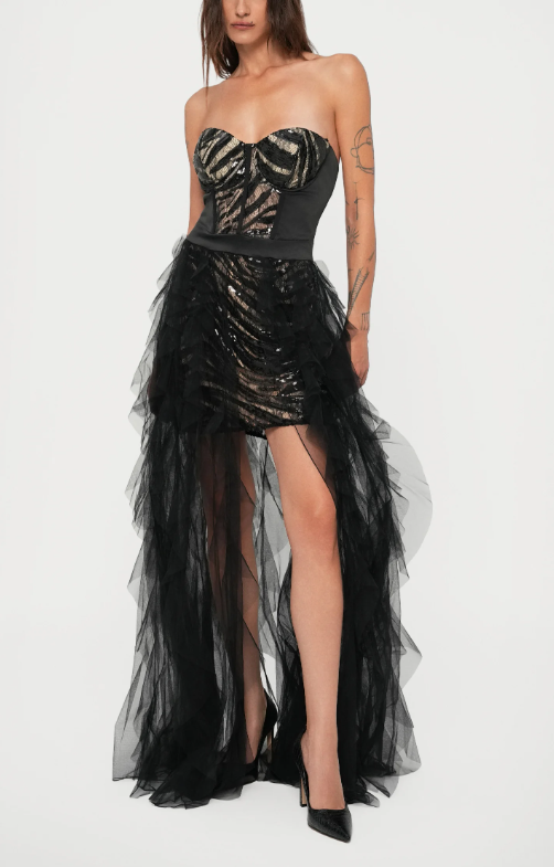 LONG PAILLETTES - Ballkleid - black - Just Cavalli