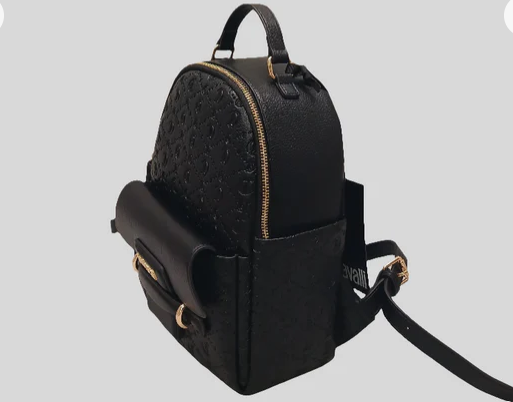zaino in pelle sintetica a grana con logo goffrato - Just Cavalli