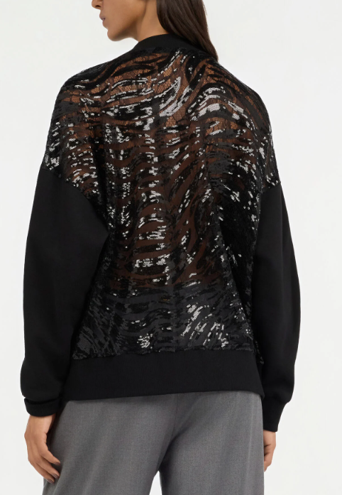 Felpa nera con retro in paillettes - Just Cavalli
