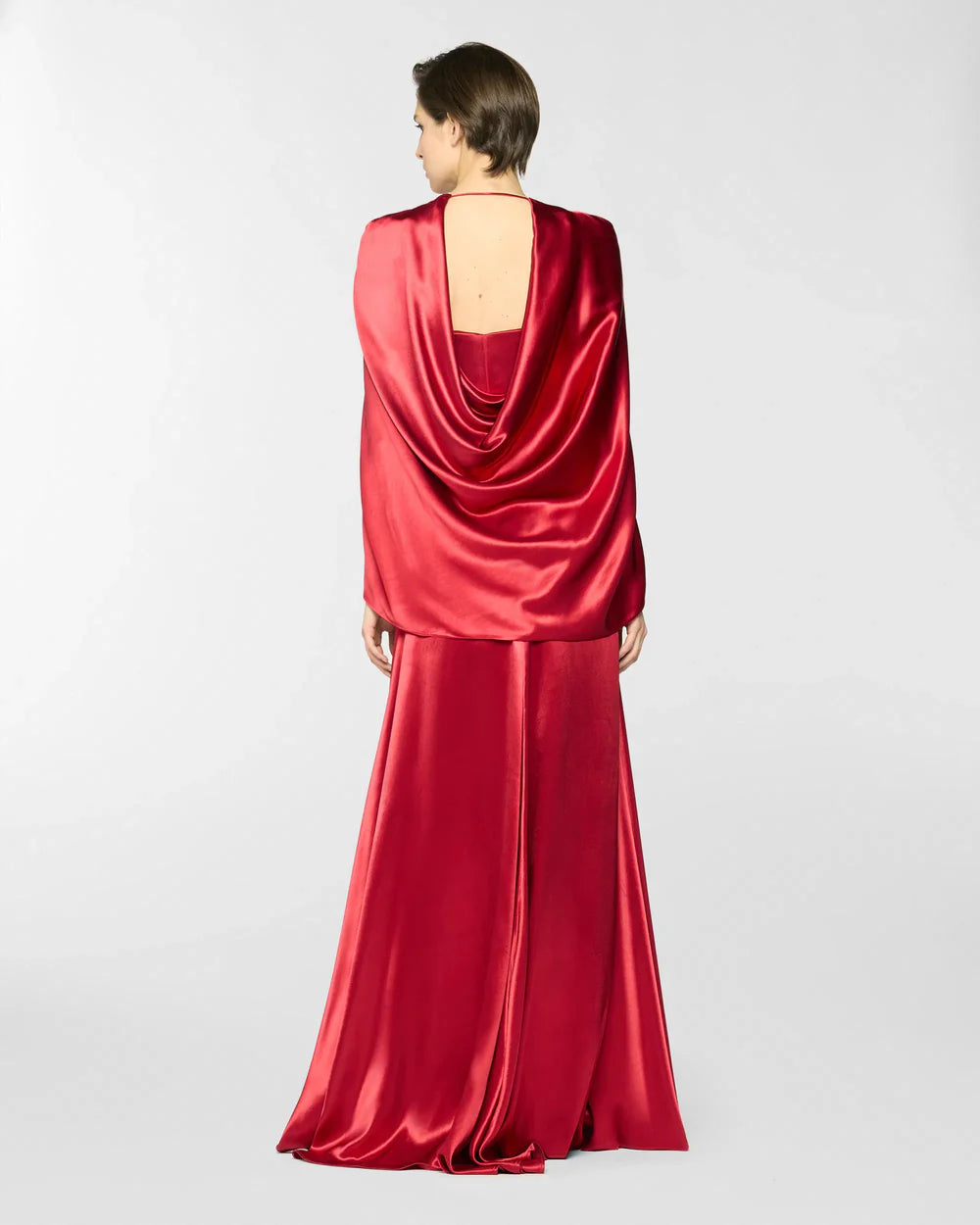 Mantella in satin con drappeggio - Genny