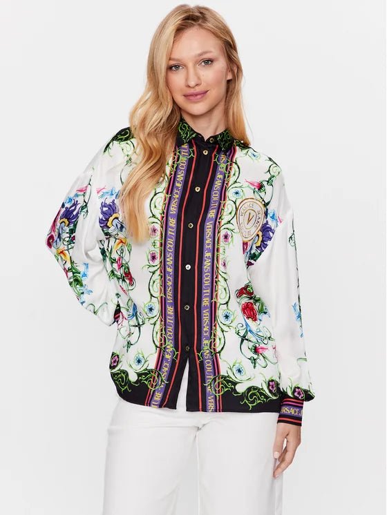 Camicia in viscosa con stampa a fiori | VERSACE JEANS COUTURE - Arianna Carofiglio