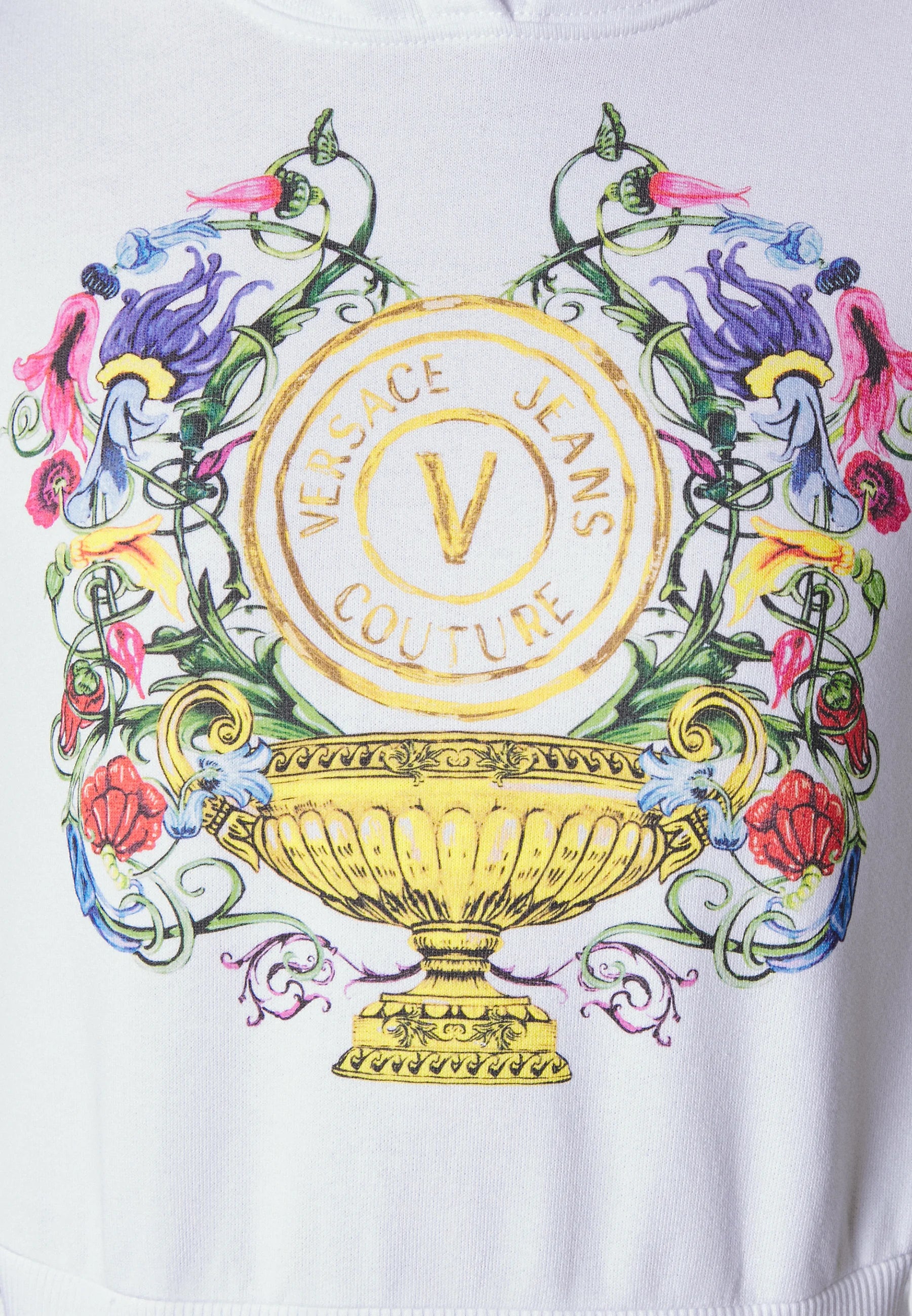 Felpa Versace crop con cappuccio