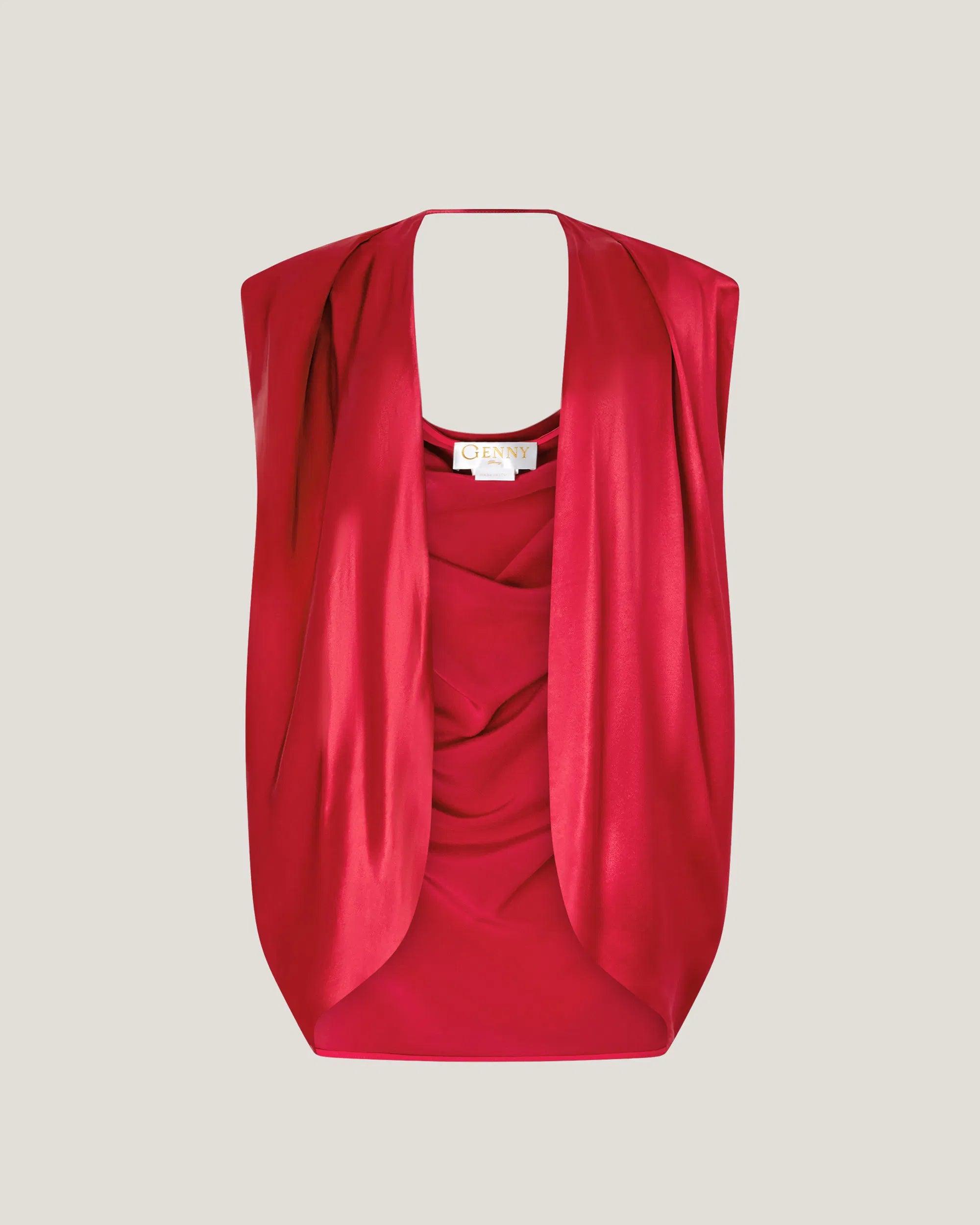 Mantella in satin con drappeggio - Genny