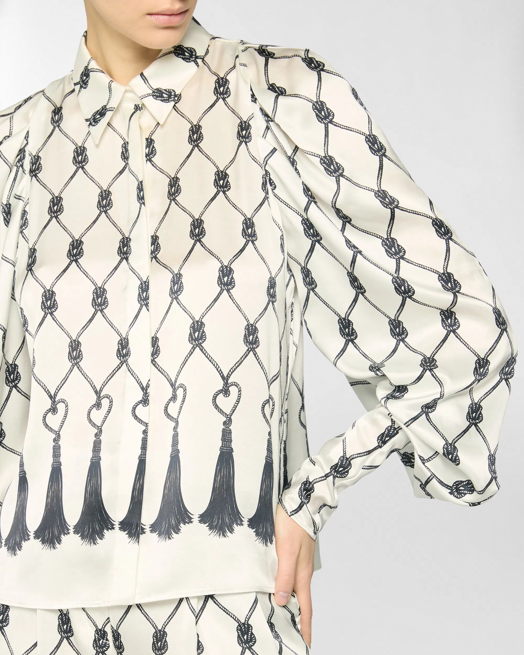 Camicia con stampa nappine in seta - Genny