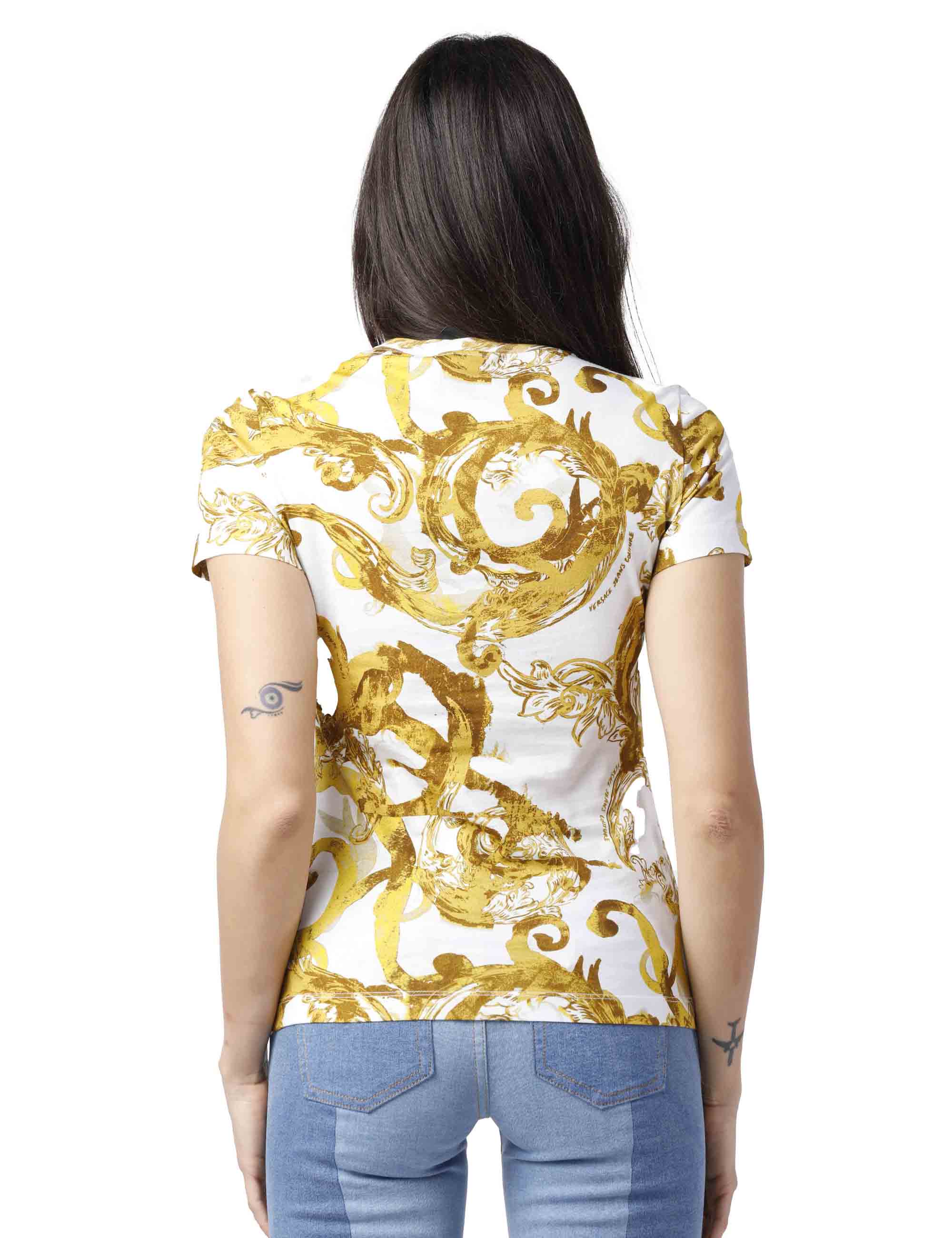 T-shirt bianca baroque