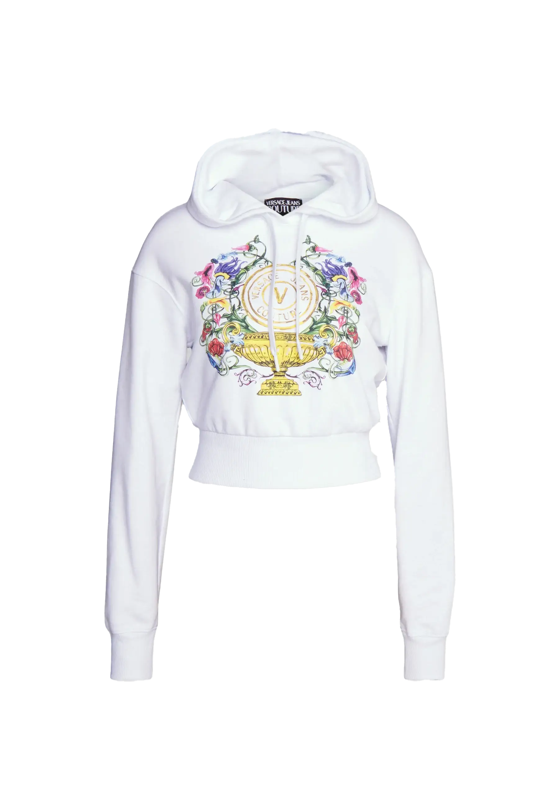 Felpa Versace crop con cappuccio