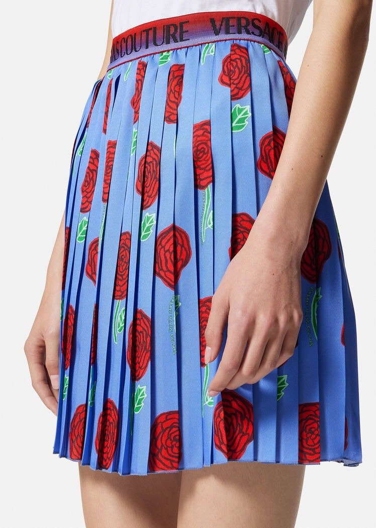 Gonna corta plissettata Roses | VERSACE JEANS COUTURE - Arianna Carofiglio