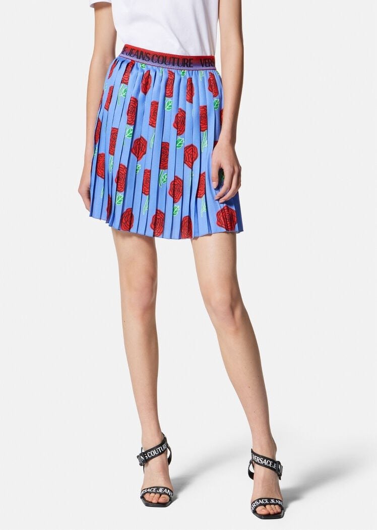 Gonna corta plissettata Roses | VERSACE JEANS COUTURE - Arianna Carofiglio